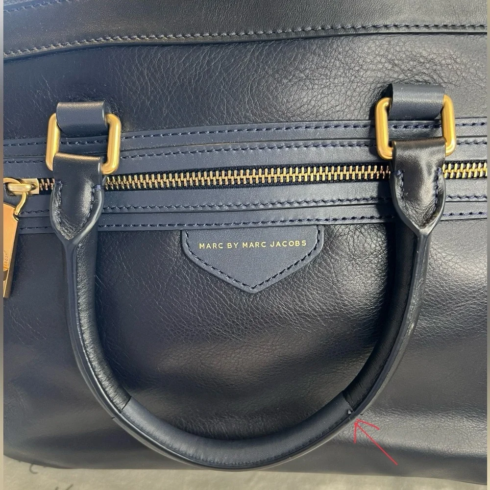 Marc by Marc Jacob’s Jet Blue Two Handle Top Zip Satchel with Adjustable Strap - Picture 8 of 16